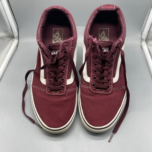 Scarpe da skate VANS uomo fuori muro rosso marrone tela 500714 taglia 9 5