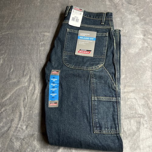 Dickies Neu mit Etikett Herren 36 x 32 entspannte Passform Flex Carpenter Denim Stil Arbeitskleidung