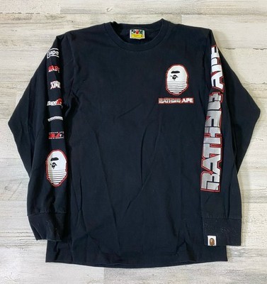 A Bathing Ape Bape Black Long Sleeve Size S Graphic #1 - Runs Very Small
