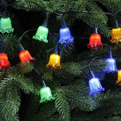 FESTIVE 50 Multi Colour Petal Christmas String Lights Indoor / Outdoor Battery Operated