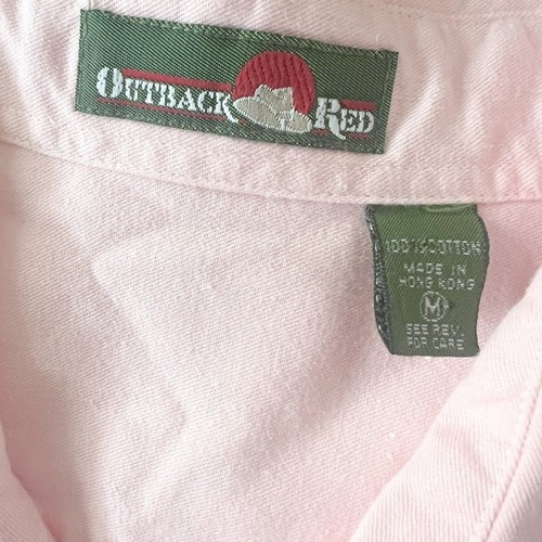 Outback Red Pink Button Up Longsleeve M Women's 100 Cotton Vintage Cowgirl West - Picture 5 of 11