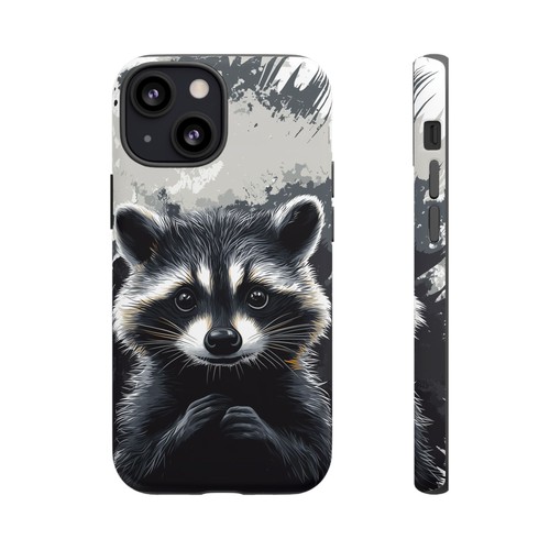 Phone Ink Case for iPhone / Galaxy / Pixel – Raccoon Gray Black Paint Art - Picture 104 of 257