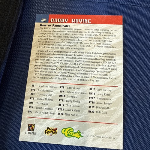 1996 Classic NFL Rookie Interactive Bobby Hoying #RY11 ROY OHIO STATE BUCKEYES - Picture 4 of 4