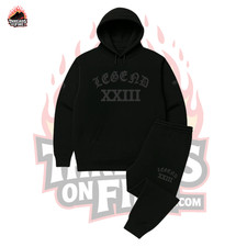 Men's Black Sweatsuit Hoodie Joggers Tracksuit To Match Air Jordan 4 Retro Black