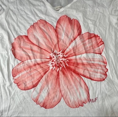 Abercrombie & Fitch Cap Sleeve Ladies T-Shirt Small, Light weight Floral Print - Picture 2 of 8