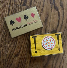 Vintage Hamilton Plastic Coated Playing Cards PA Dutch Motif Complete Deck Full