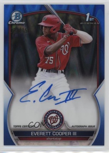2023 Bowman Chrome Prospect Blue RayWave Refractor /150 Everett Cooper III Auto