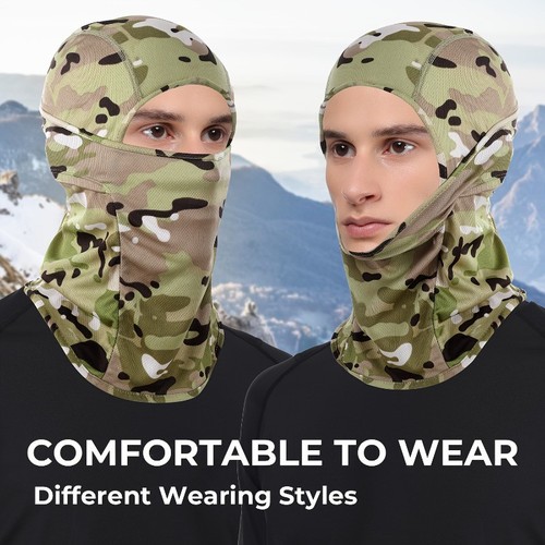 Máscara de pasamontañas 3 piezas para protección UV, forro transpirable para casco de motocicleta, camuflaje - Imagen 6 de 15
