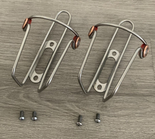 ELITE INOX STAINLESS WATER BOTTLE CAGES (2) HOLLOW STEEL 98 GRAMS