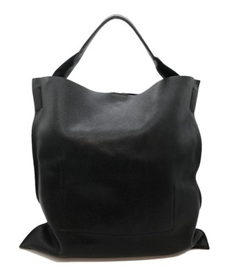 JIL SANDER XIAO Leather Tote Bag Black