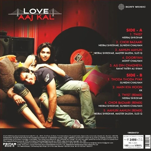 Love Aaj Kal Vinyl LP Record Pritam Bollywood Hindi Film Soundtrack Indian Mint - Picture 2 of 2