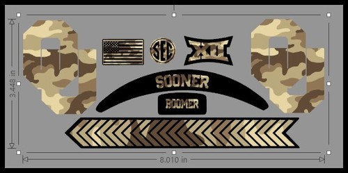 Full Size Oklahoma Sooners Helmet Alternate Decals - 10 designs to choose from - Picture 7 of 12