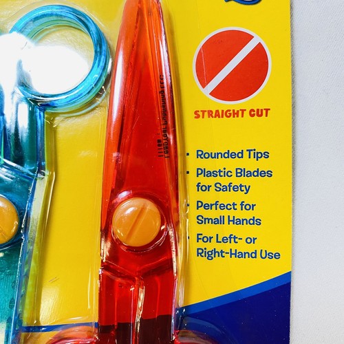 NEW! Playskool 2 Pack Kids Safety Scissors Wavy Cut/ Straight Cut Crafts School - Picture 2 of 4