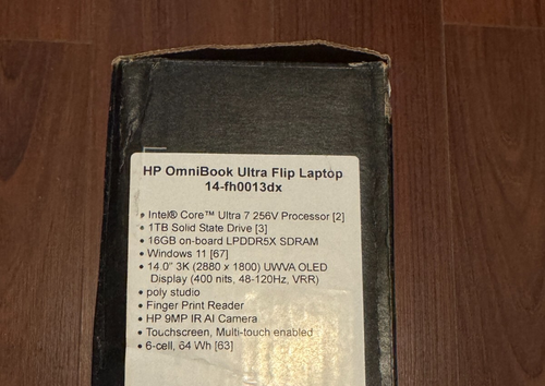 HP OmniBook Ultra Flip 2-in-1 14" 3K OLED Touch Laptop Ultra 7 256V 16GB 1TB - Picture 4 of 21