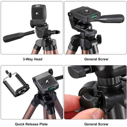 Tripode para Camara 1020mm Reflex Webcam Movil Smartphone 4 Patas Seguro Rápido - Imagen 3 de 11