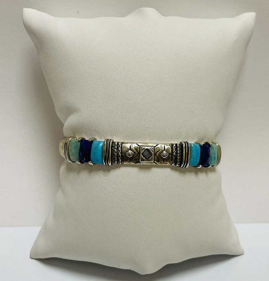 Pulsera Howlita Amazonita Casa Playa Plata Esterlina 925 Silpada B3220 7 pulgadas Foto 3 de 4