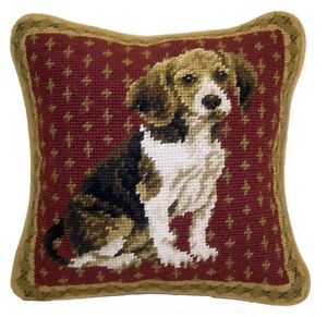 Springer Spaniel Dog Needlepoint Pillow 10/"x10/" NWT