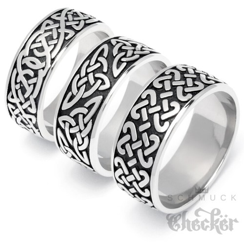 Keltischer Knoten Bandring Wikinger Germanen Ring 316L Edelstahl silber Geschenk - Bild 1 von 12