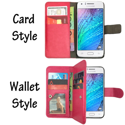 Leather Flip Case PU Wallet Stand Cover for Samsung Galaxy J1 2016 J16 & J100Y - Picture 19 of 20