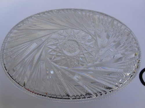 Crystal covered trinket box dish bowl cut glass casket hobstar star david lead - Imagen 5 de 5