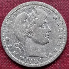1904 O Barber Quarter 25c Better Grade Details #79267