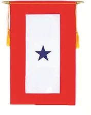One Blue Star Service Military Premium Quality Flag 9"x14" Window Hanging Banner