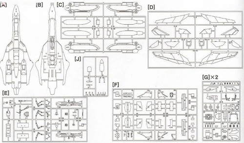 Hasegawa HA65790 1/48 VF-19A `SVF-569 Lightnings` Assembly Model Kit - Picture 9 of 9
