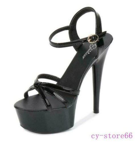 Damen-Sandalen High-Heels offene Zehenpartie Plateau Knöchelriemen Party elegante Club-Schuhe - Bild 3 von 20