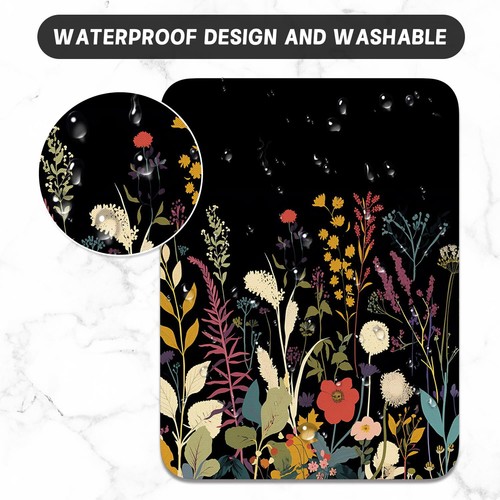 Small Mouse Pad Beautiful Flowers Compact Desk Mat Waterproof 6 x 8 in - Picture 5 of 7
