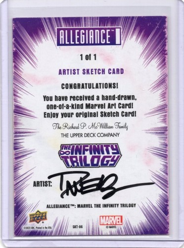 Wolverine 1/1 Sketch 2023 UD Marvel Allegiance Infinity Trilogy - Dave Beaty SSP - Picture 2 of 2