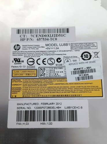 DVD-RW / Laufwerk für HP Pavilion G7 / UJ8B1 / SATA / 12,7 mm / inkl. Blende - Bild 2 von 9