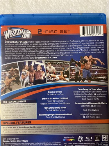 WWE Wrestlemania XXVIII 28 Blu Ray 2012 Wrestling Wwf Oop Sleeve Reality TV - Picture 5 of 10