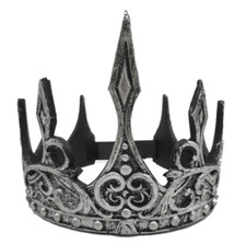 Men King Crown PU Foam 3D Fancy Dress Stage Performance Props For Cosplay Silver