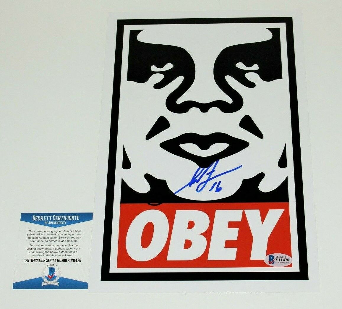 SHEPARD FAIREY STREET ARTIST SIGNED ANDRE GIANT 'OBEY' 8x12 SHEPARD FAIREY STREET ARTIST SIGNED ANDRE GIANT 'OBEY' 8x12