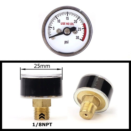 PCP Air Mini Micro Pressure Gauge Manometre Manometer 1/8BSP(G1/8) 1/8NPT M10 M8 - Picture 12 of 40