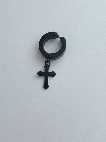 1x Man Women Magnetic look Fake Cross Earring clip on no ear piercing hole Hoop - Picture 12 of 21