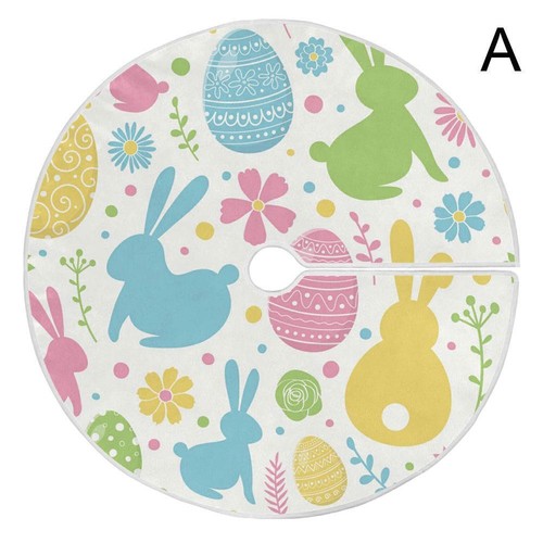 Easter Tree Skirt Easter Bunny Christmas Tree Skirt Mat for Holiday Party D4P7 - Picture 12 of 15