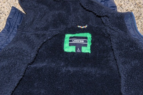 Lands' End Boys Large 14/16 Sherpa Fleece Lined Heavy Winter Jacket Coat Green - Picture 5 of 6