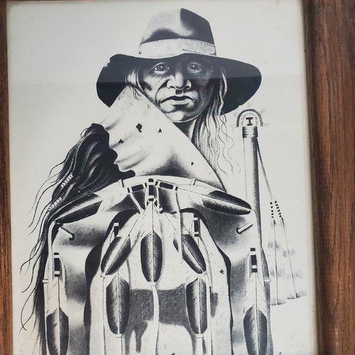 Estampado Vintage Enmarcado Roble Nativo 8 X 10 Rústico Negro Blanco Marrón - Imagen 2 de 15