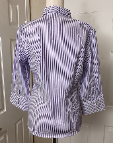 Chemise femme Allen Solly taille XL violette rayée boutonnée - Photo 2/6