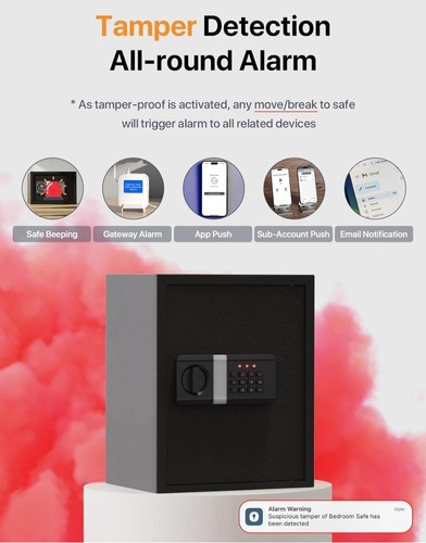 FORFEND Smart Home Safe | Wi-Fi Safe Box App Control/Alarma | Comando de voz, Ki. - Imagen 3 de 10