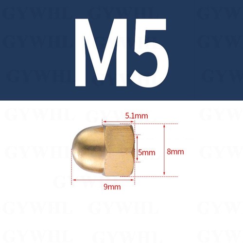Stainless A2/A4/201 Dome Head Cup Nuts DIN1587 Brass/Nylon/Black/Nickel Hex Nuts - Picture 71 of 120