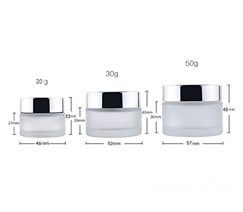 3 PCS 20G Refillable Frosted Glass Cosmetic Cream Jar Bottle Container with Silv - Picture 4 of 12