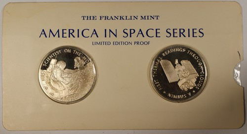 America in Space Series: Apollo XVII & NIMBUS V Sterling Silver Proof Medals - Picture 1 of 2