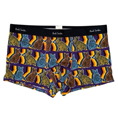 Paul Smith Herren XL Boxershorts Trunk Mehrfarbig Bunny Print Neu