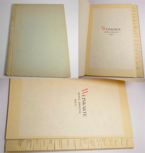 1929 BRISTOL HOTEL VIENNA Illustrated Wine Book List Austria Numbered - Picture 4 of 7