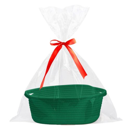 Pequeña cesta con bolsa de regalo y cintas 12"x 8" X 5" linda pequeña cesta tejida - Imagen 8 de 51