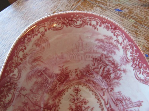 Burton and Burton 2005 "Red Folie" Porcelain Decorative Basket/Candy Dish - Picture 5 of 15