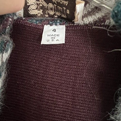 VTG St John for Neman Marcus Plaid Jacket Cardigan Maroon Multi Open /Angora? - Picture 7 of 9