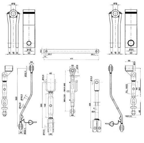 3 Point Linkage Kit CAT 1 Compact Tractor Fit KUBOTA B SERIES YANMAR ISEKI FORD - Picture 2 of 2